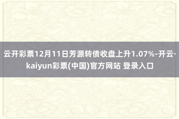 云开彩票12月11日芳源转债收盘上升1.07%-开云·kaiyun彩票(中国)官方网站 登录入口